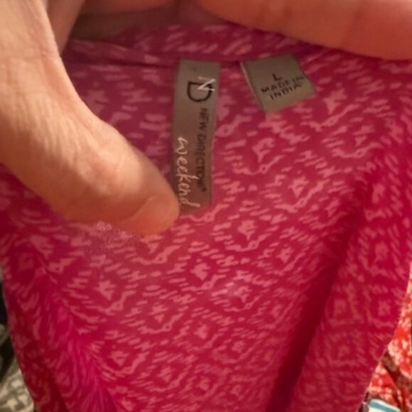 NEW DIRECTIONS Boho Blouse Size L - Picture 3 of 3